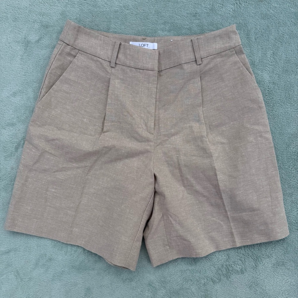 Loft the Peyton linen blend pleated shorts